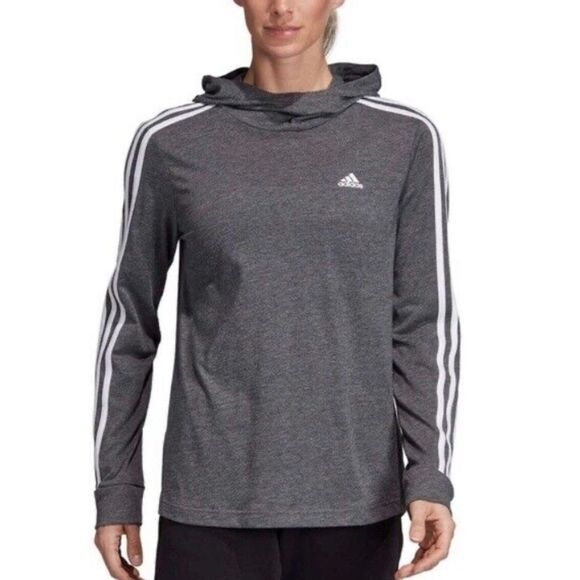 Adidas Gray Sweatshirt with Iconic Stripes xs/sm - Picture 1 of 2